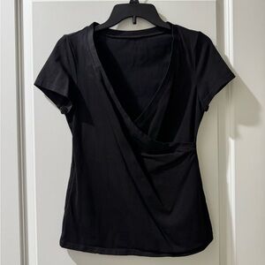 Elegant Black Women's Wrap Top